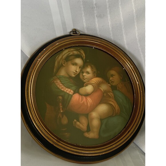 Antique Madonna della Seggiola ~Raphael Palazzo Pitti Collection Numbered Frame - Picture 3 of 12